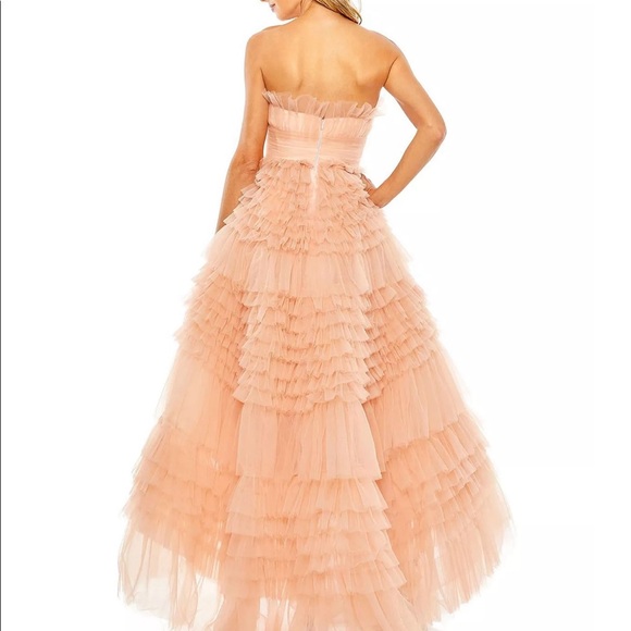 Mac Duggal Strapless Tulle Ruffle Gown - Picture 2 of 5